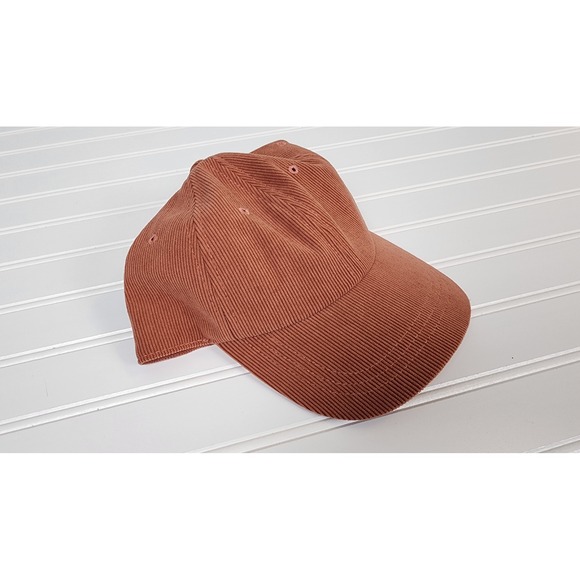 Universal Thread Corduroy Baseball Cap Rust Orange Adjustable Strap Women - Picture 4 of 4
